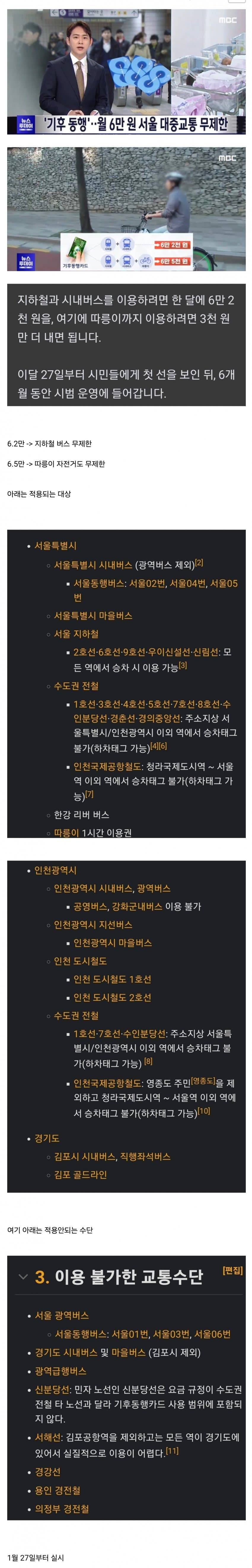 [이슈/유머]서울시 월 6만원으로 대중교통 무제한