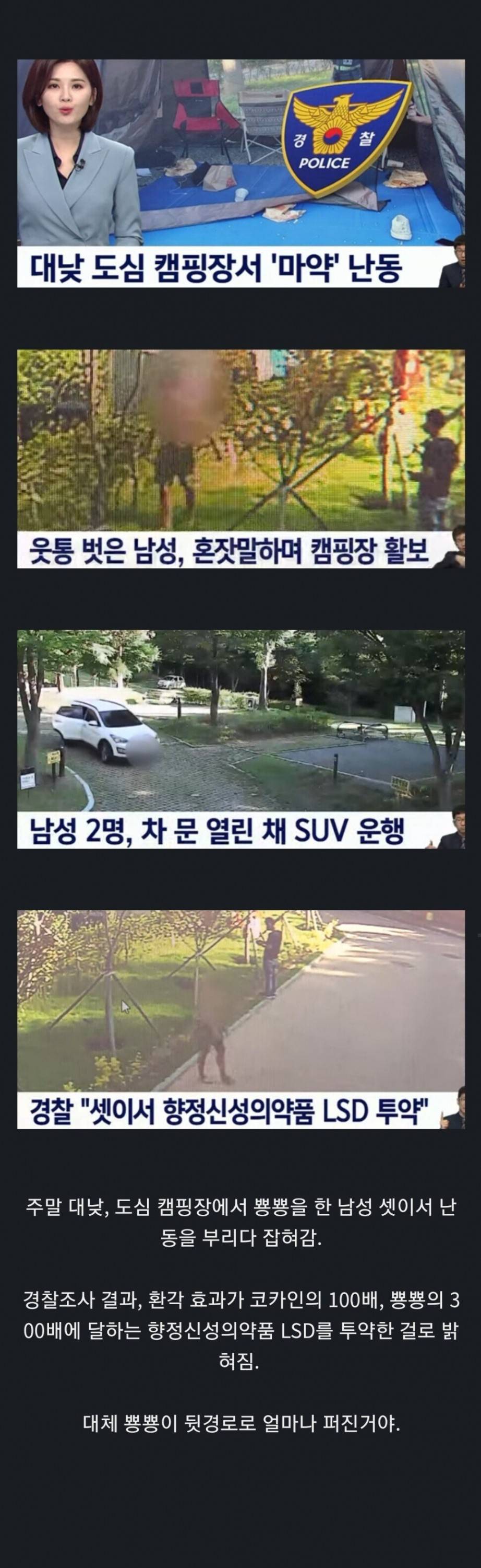 [이슈/유머] 도심 캠핑장까지 진출한 약쟁이들